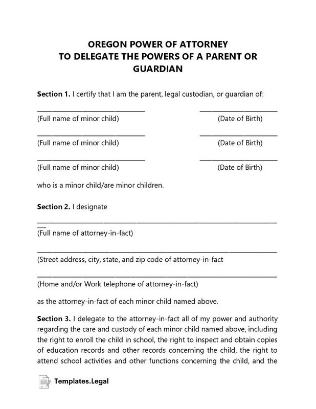 Power of Attorney for a Youngster
